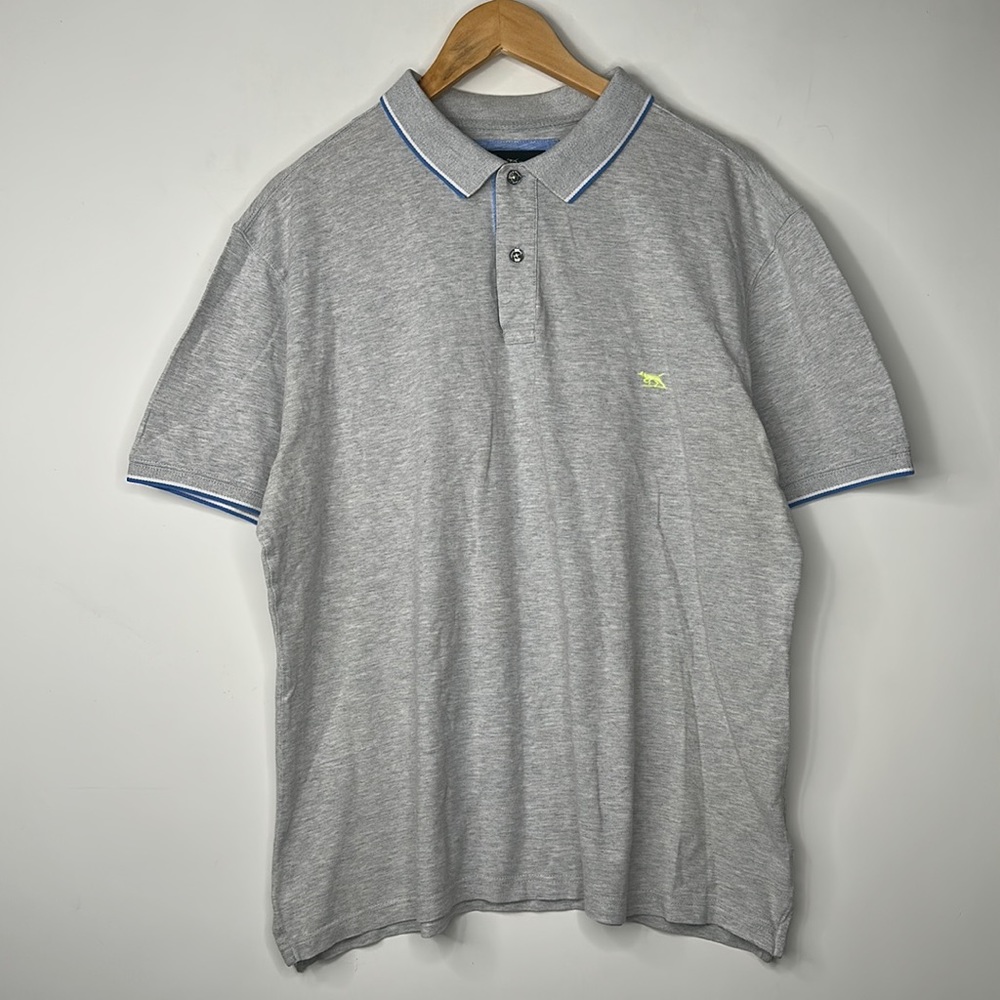 Rodd & Gunn Sports Fit Polo Shortsleeved Shirt Mens Size XL Gray and Light Blue